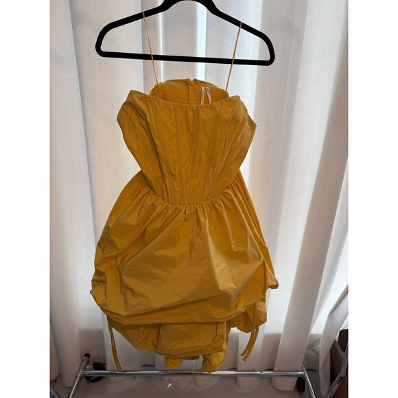 Anthropologie Corset High-Low Bubble Dress Yellow Size Large (flawed) - Picture 3 of 8